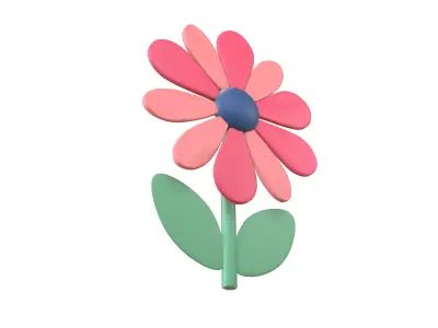 Flower v4 001 Low-poly 3D model