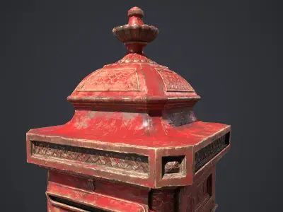 Post Box Gent Low-poly 3D model