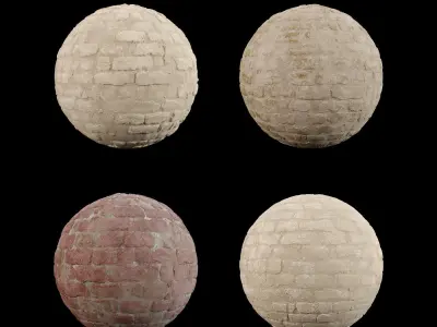  Desert Limestone Brick Tiles Material PBR 200 x 200 cm Texture