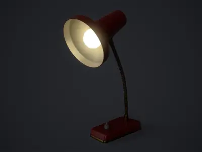 Retro table lamp Low-poly 3D model purchase