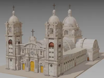 The Cathedral of Tacna - Low Poly Low-poly 3D model