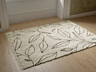 Cream Rug Using Blender Hair Particle System 3D model