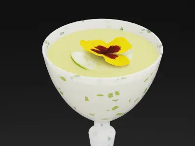 Gin With Cucumber Low-poly 3D model