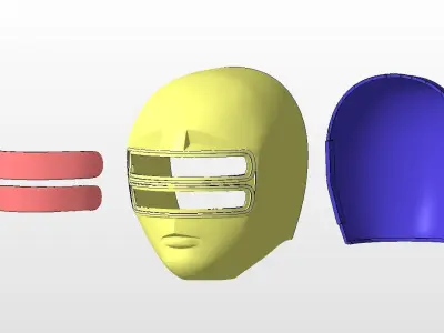 Power Rangers Zeo Chouriki Sentai Ohranger Helmet Set 1 to Gold 3D print model