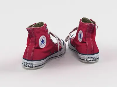 Worn Converse Trainers 3D model