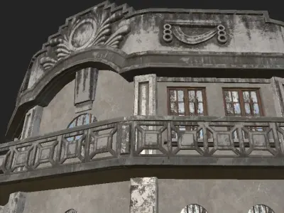 Modular Office Building Kit  Low-poly 3D model