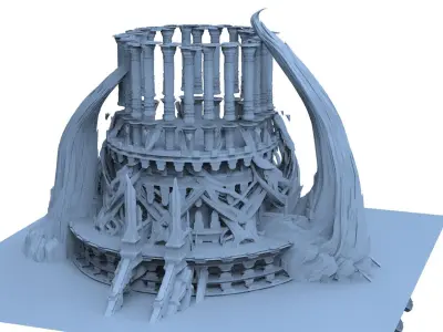 Tower of the Castle cliff 3D model