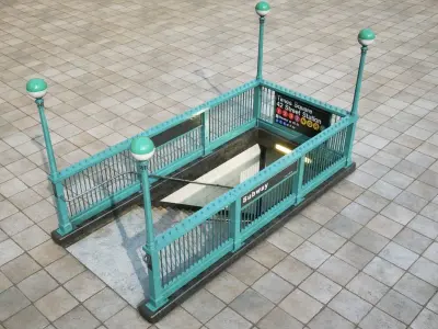 Subway Entrance  Low-poly 3D model