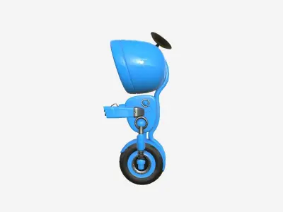 Wheel Robot H09 Blue - SciFi Character Design Low-poly 3D model