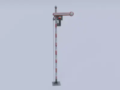 Austrian track signal Low-poly 3D model