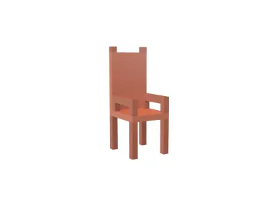 Voxel Chair v2 001 Low-poly 3D model