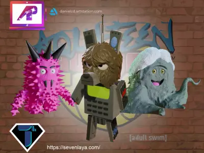 ATHF Allen Universal Remonster and Oil Drippy 3D print model