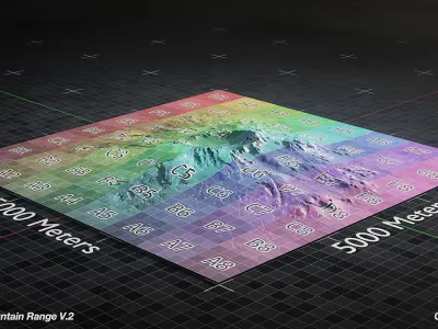 Volcano Mountain Range Version 2 3D model