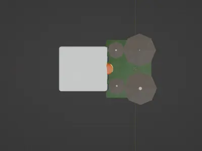 Summer area of a burger cafe 3D model