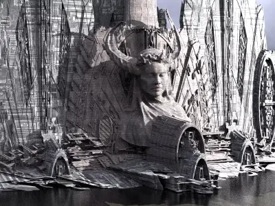 Sci-Fi City dystopia City Ruin High Tech Kit bash 6 3D model