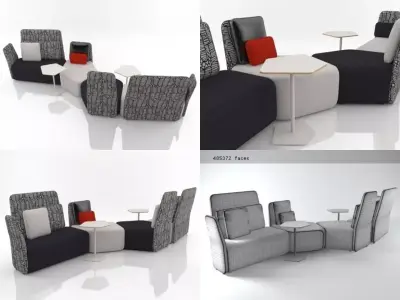 Pebble Set 3 office furniture design - renderings 3D model