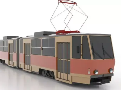 Tatra KT4Dt Low Low-poly 3D model