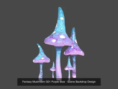 10 Fantasy Mushroom G Collection - Scene Backdrop Design 3D Model Pack