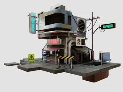 Cyberpunk house 3D model