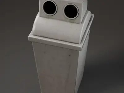 Trash can with two holes Low-poly 3D model