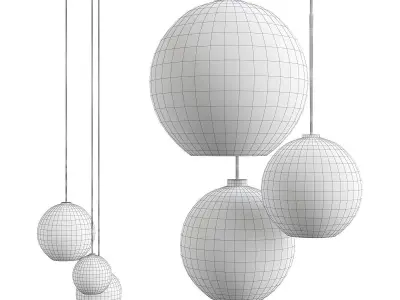 Sculptural Glass 3-Light Globe Low-poly 3D model