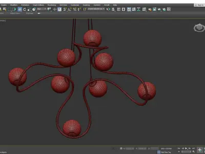 GELLER chandelier with balls hanging from it Low-poly 3D model