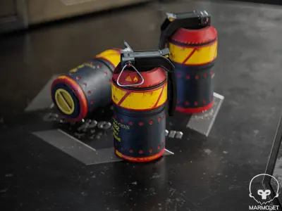 Game ready Sci-fi grenades set  Low-poly 3D model