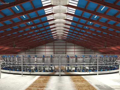  Rotary Milking Station Clean Ready State 