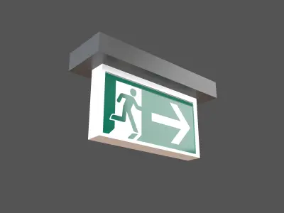 Exit Sign v1 001 Low-poly 3D model