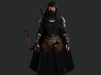 AAA 3D FANTASY CHARACTER - BEAUTIFUL ARABIC QUEEN  WARRIOR  Low-poly 3D model