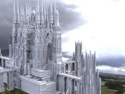 Fantasy Cathedral Very Grand with 4 way bridges 3D model