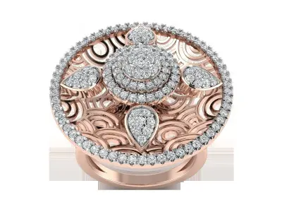 Light Weight Rose Gold Diamond Ring  -EZ R-219 3D print model