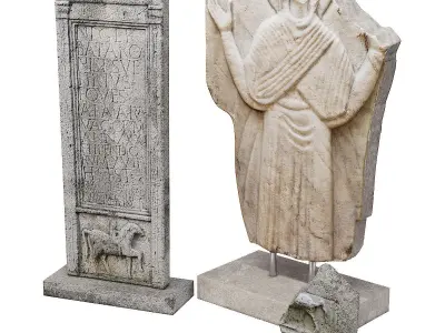 Roman tombstones and marble relief 3D model