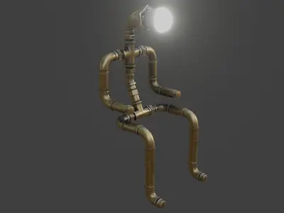 Rigged Light Man  Low-poly 3D model