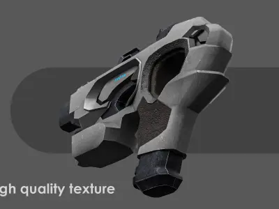 Low Poly Sci-Fi Pistol  Low-poly 3D model
