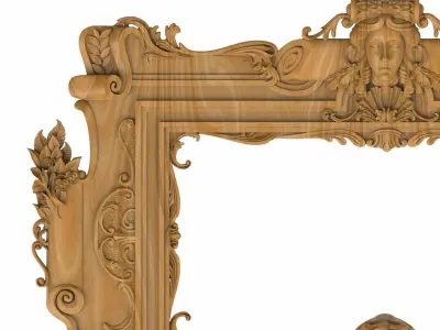 Carved picture frame STL 3D model 148