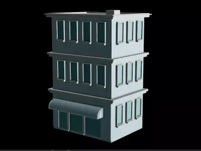 Stylized Building 1 - Mobile Game Asset Free low-poly 3D model