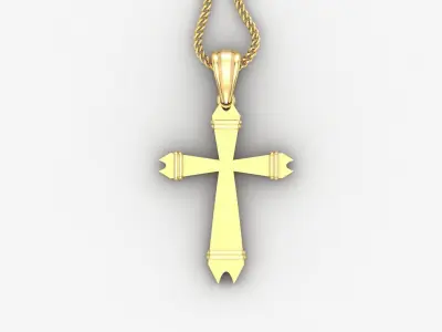 Light Gold 18K Cross Pendant 2CP089 3D print model
