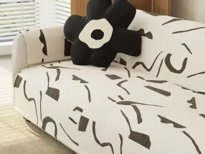 Pixels and Flowers living room interior scene 3D model