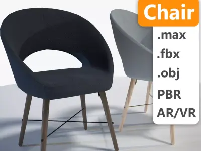 Chair Low-poly 3D model 4
