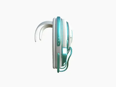 SciFi Backpack D04 White Blue - Fashion Character Design Low-poly 3D model