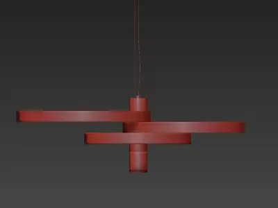 ET2 Hoopla 29 12W Black and Gold 4 Light LED Pendant Light 3D model