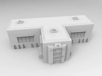 Sc-fi Building Low-poly 3D model