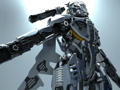 High poly Robot humanoid 3D model purchase