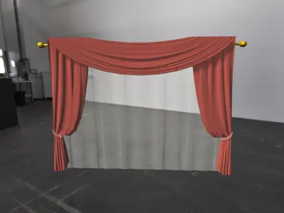 Curtain - Set 01 Low-poly 3D model