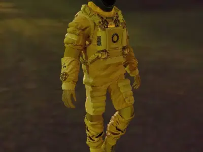 Spacesuit - Astro biohazard unit 2 Low-poly 3D model