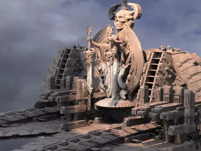 Ancient Maze Ship City Kit bash 4  3D model