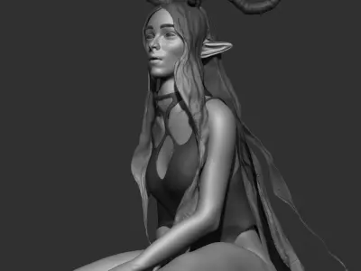 Deer women 3D print model
