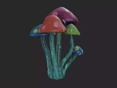 Glow in the Dark Mushroom Low-poly 3D model