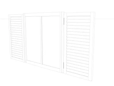 Low Poly Wooden Window Low-poly 3D model